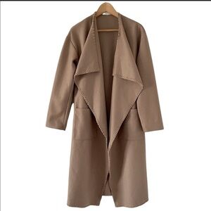 All Saints Paxx Italian Wool Trench with belt XS taupe camel coffee